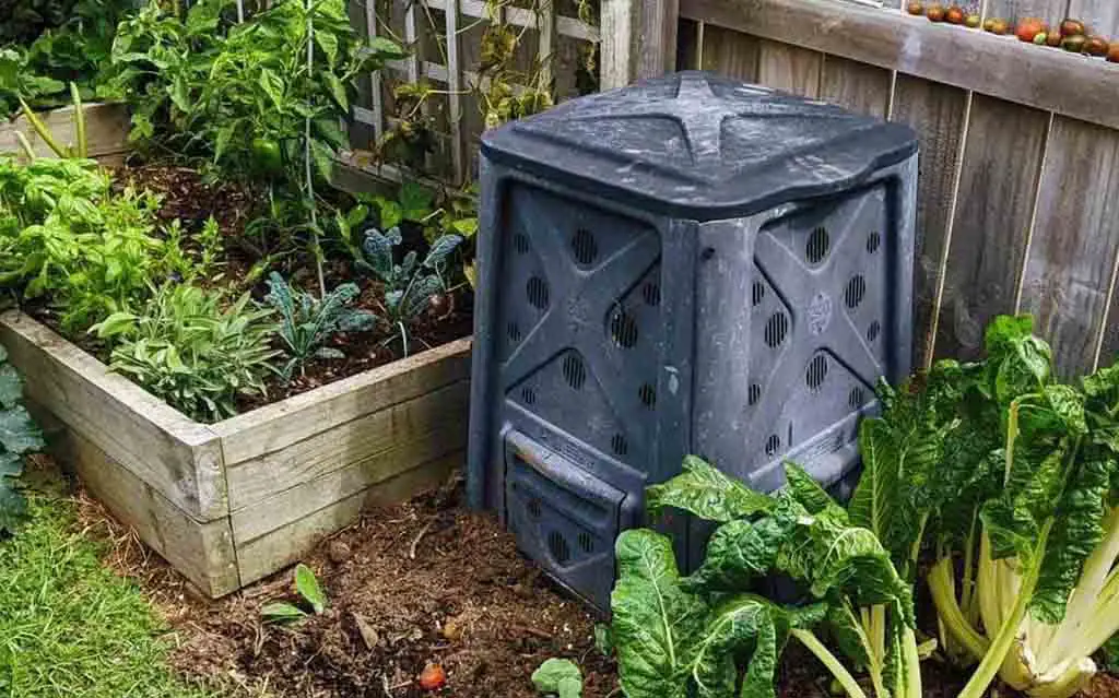 When making compost, there are several options, including bins and tumblers