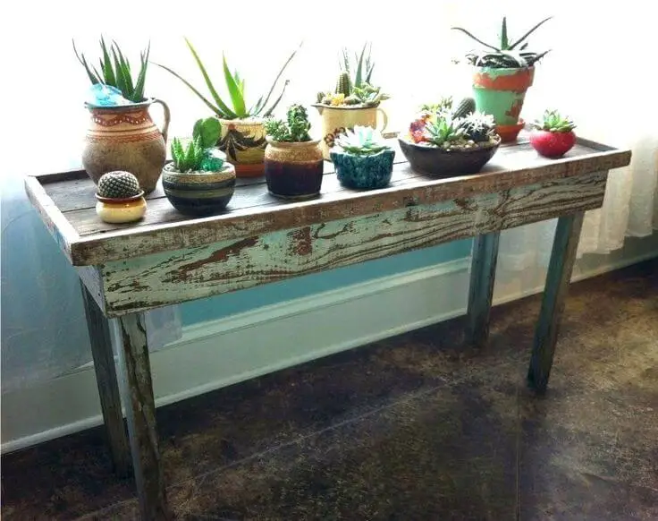 Table Under Window Plant Shelf